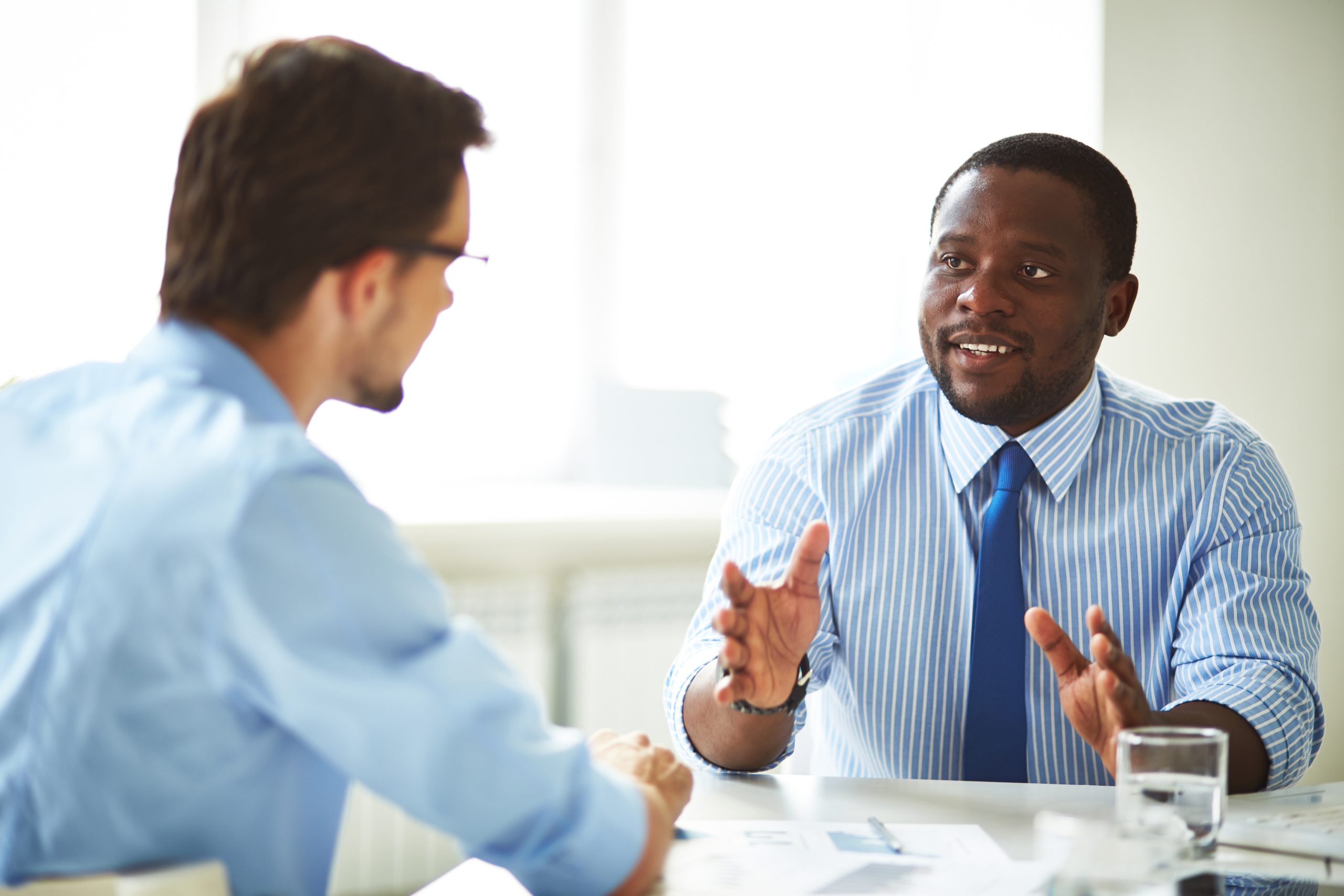 Businessmen talking