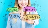 Marketing concept with young woman